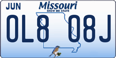 MO license plate OL8O8J