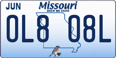 MO license plate OL8O8L