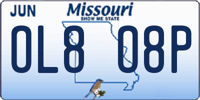 MO license plate OL8O8P