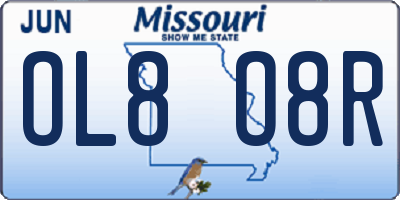 MO license plate OL8O8R