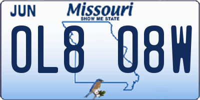 MO license plate OL8O8W