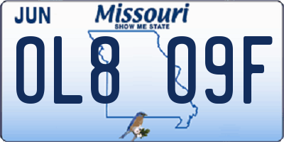 MO license plate OL8O9F