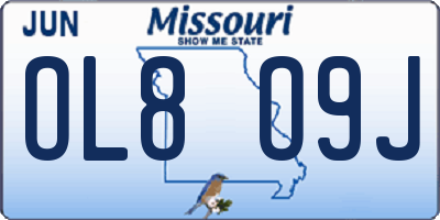 MO license plate OL8O9J