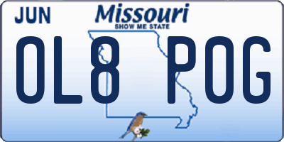 MO license plate OL8P0G