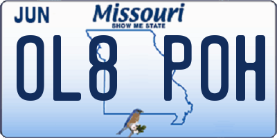MO license plate OL8P0H