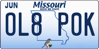 MO license plate OL8P0K