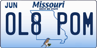 MO license plate OL8P0M