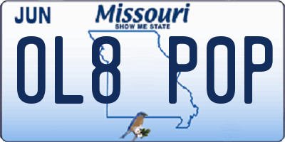 MO license plate OL8P0P