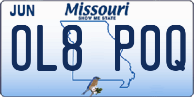 MO license plate OL8P0Q