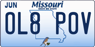 MO license plate OL8P0V
