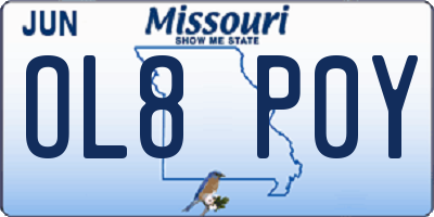 MO license plate OL8P0Y