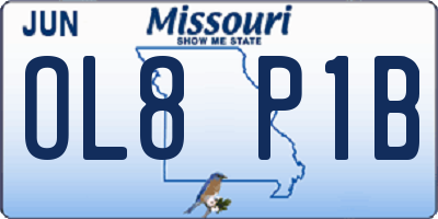 MO license plate OL8P1B