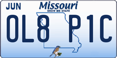 MO license plate OL8P1C