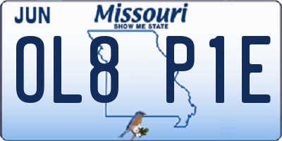 MO license plate OL8P1E