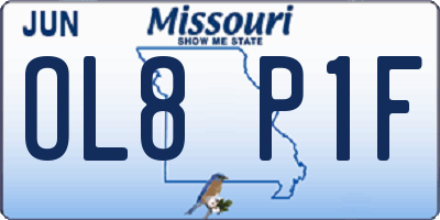 MO license plate OL8P1F
