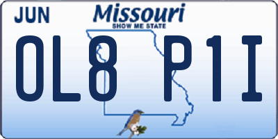 MO license plate OL8P1I