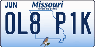 MO license plate OL8P1K