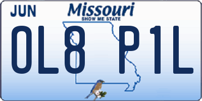 MO license plate OL8P1L