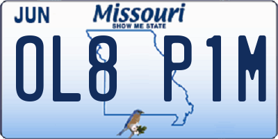 MO license plate OL8P1M