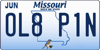 MO license plate OL8P1N