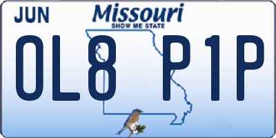 MO license plate OL8P1P