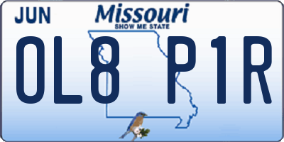 MO license plate OL8P1R