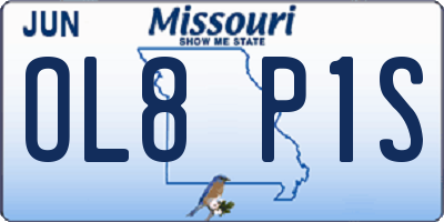 MO license plate OL8P1S