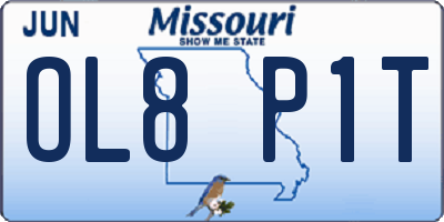 MO license plate OL8P1T