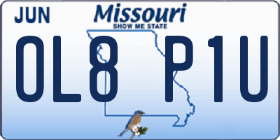 MO license plate OL8P1U