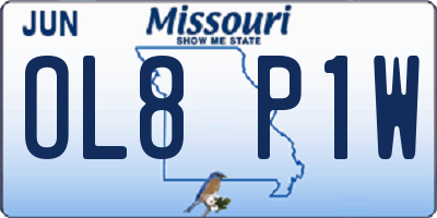 MO license plate OL8P1W