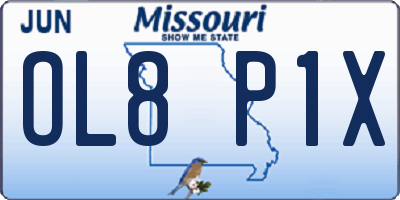 MO license plate OL8P1X