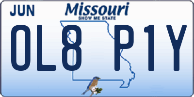 MO license plate OL8P1Y