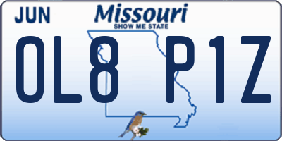 MO license plate OL8P1Z