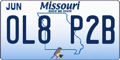 MO license plate OL8P2B