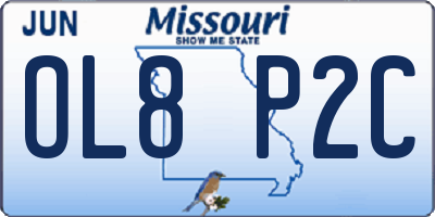 MO license plate OL8P2C