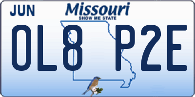 MO license plate OL8P2E