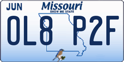 MO license plate OL8P2F