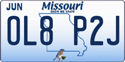 MO license plate OL8P2J