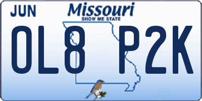 MO license plate OL8P2K