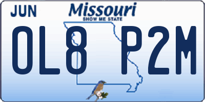 MO license plate OL8P2M