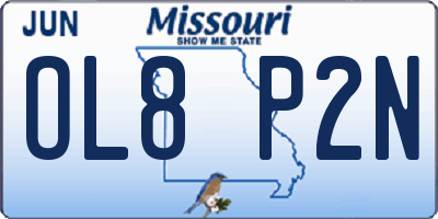 MO license plate OL8P2N