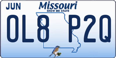 MO license plate OL8P2Q