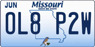MO license plate OL8P2W