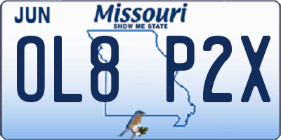 MO license plate OL8P2X