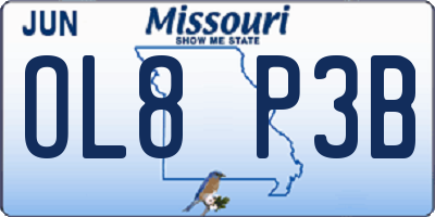 MO license plate OL8P3B