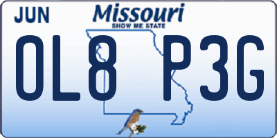 MO license plate OL8P3G