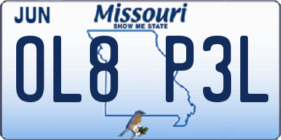 MO license plate OL8P3L