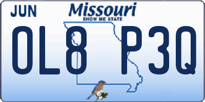MO license plate OL8P3Q
