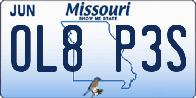 MO license plate OL8P3S