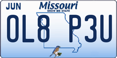 MO license plate OL8P3U